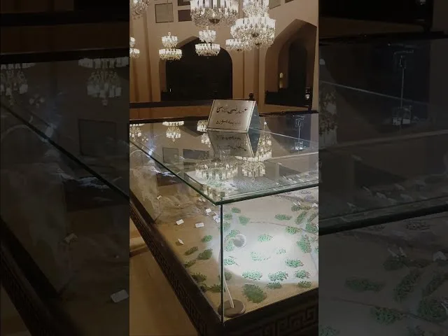Close up view of the Old Masjid Nabawi model construction details at Bahria Town Lahore
